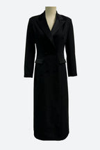 Black Double-Breasted Tuxedo Coat Lavish Daily