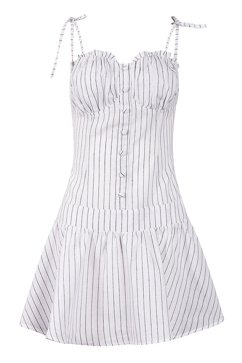 Linen Smocked Bustier Mini Dress Lavish Daily