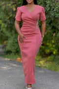 Elegant V-Neck Crystal Dress Lavish Daily
