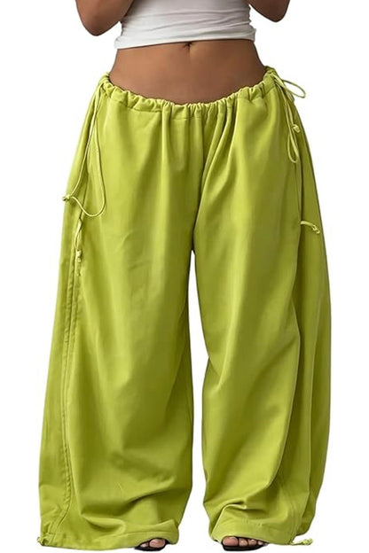 Adjustable Drawstring Baggy Parachute Pants Lavish Daily
