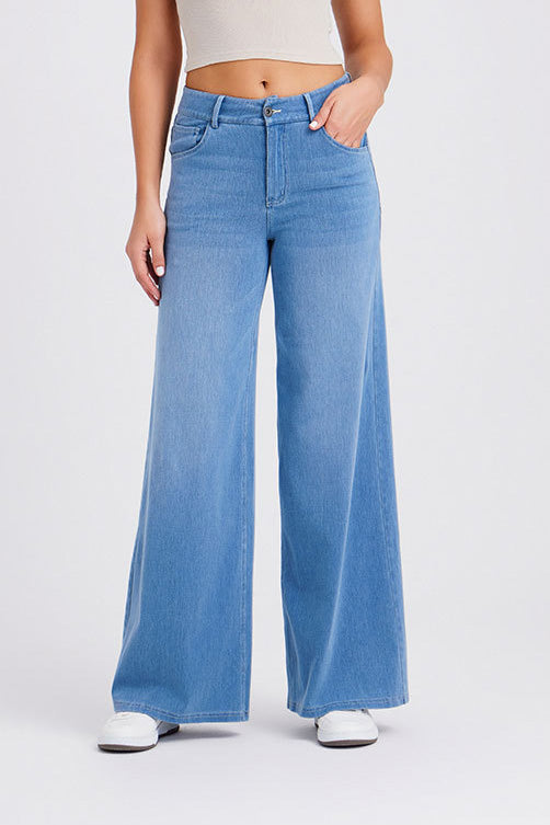 High-Stretch Wide Leg Fitness Jeans Lavish Daily