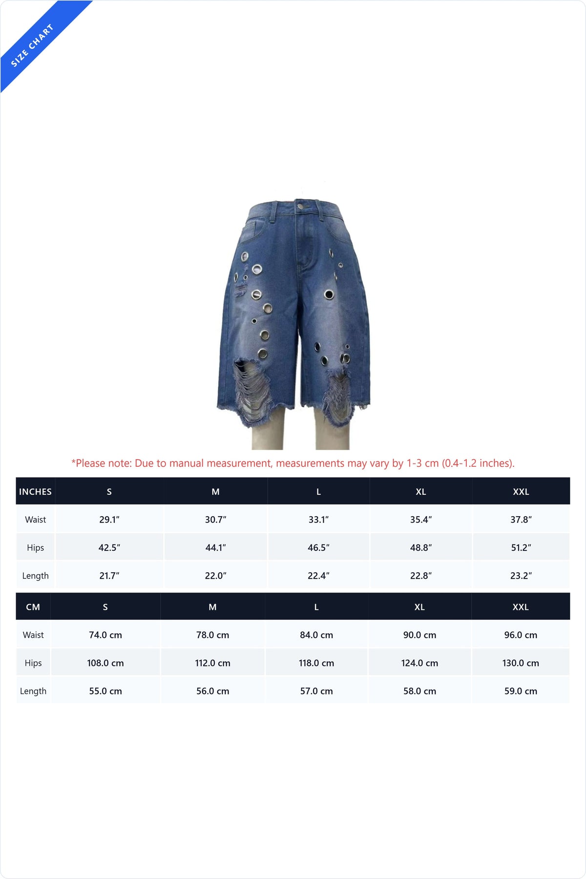 Distressed Eyelet Denim Shorts LavishDaily