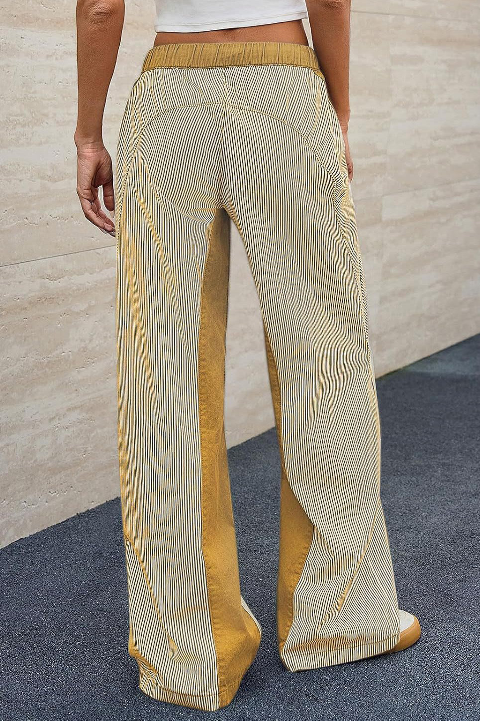 Casual Colorblock Loose Straight Pants Lavish Daily