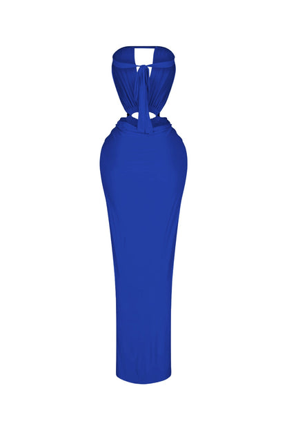Cutout Ruched High Slit Maxi Dress Lavish Daily