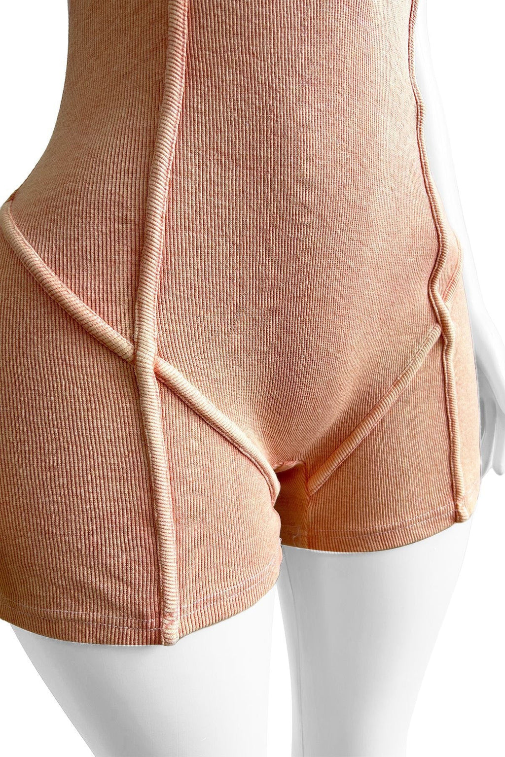 Deep V Neck Washed Romper Lavish Daily