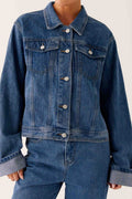 Collared Comfortable Casual Denim Jacket Lavish Daily