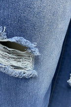 High Waist Light Washed Ripped Jeans Lavish Daily