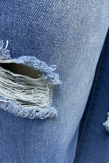 High Waist Light Washed Ripped Jeans Lavish Daily
