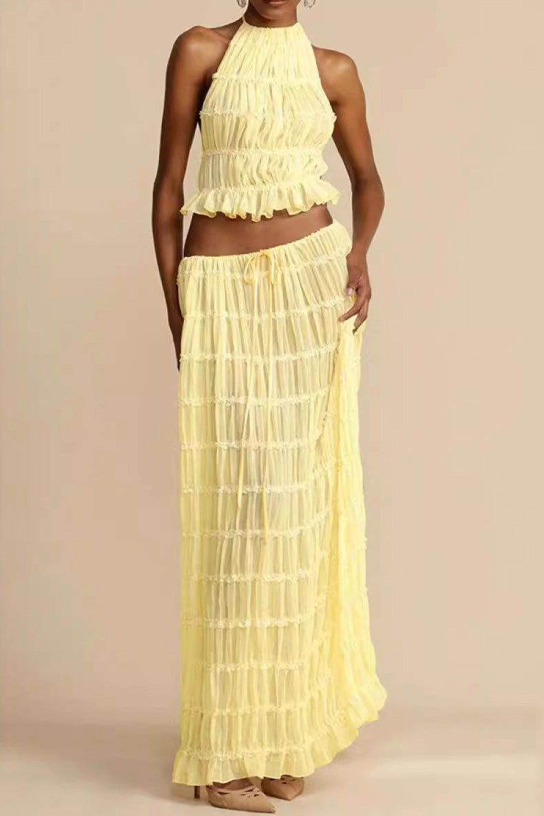 Summer Backless Ruched Dress Set Lavish Daily