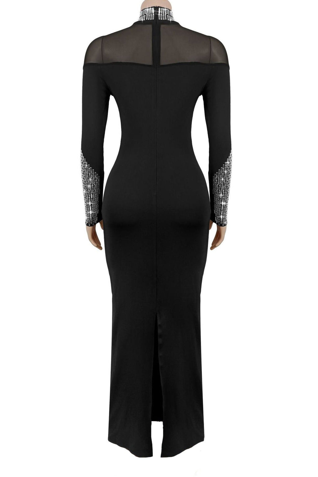 Rhinestone and Mesh Dress LavishDaily