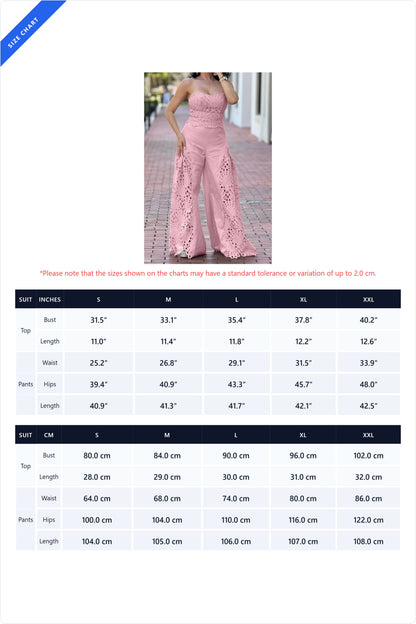 Strapless Cutout Corset & Wide Leg Pant Set Lavish Daily