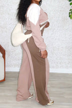Colorblock Zip Front Hoodie and Pants Set Lavish Daily