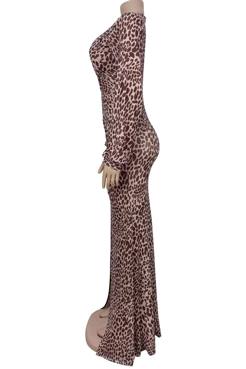 Deep V Leopard Print Bodycon Dress Lavish Daily