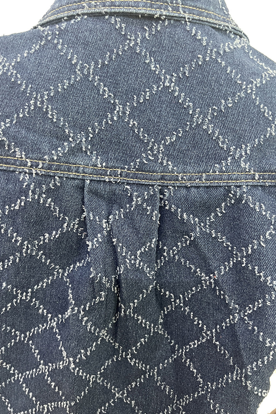 Quilted Textured Denim Set Lavish Daily