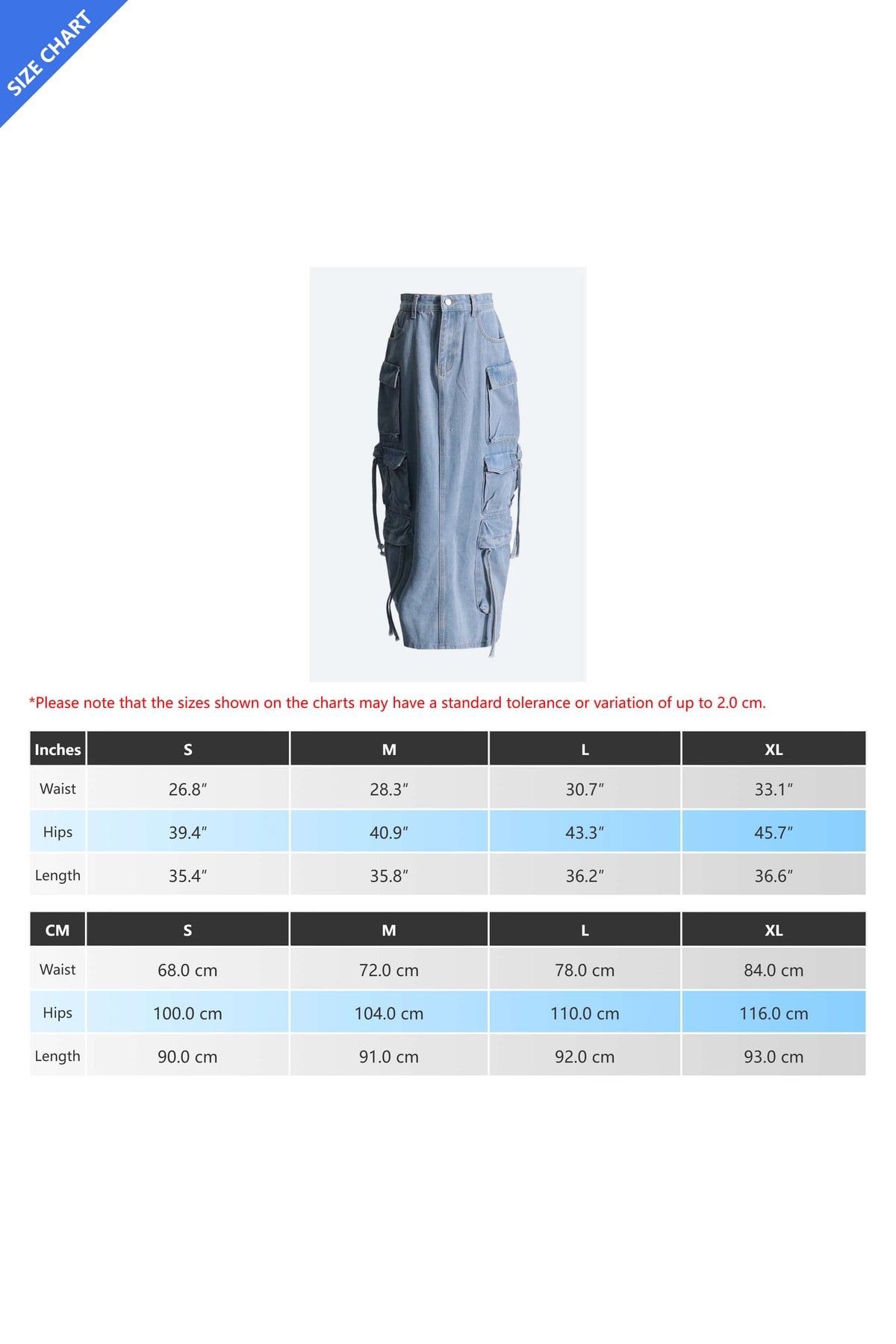 Blue Pocket Denim Midi Skirt Lavish Daily