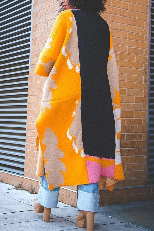 Knit Side-Slit Cardigan Lavish Daily