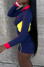 Embroidered Colorblock Stretch Sports Set Lavish Daily