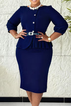 Fitted Ruffle Hem High Waist Bodycon Dress Lavish Daily