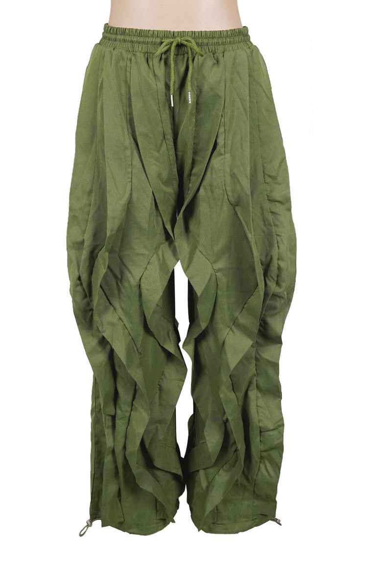 Patchwork Cargo Lantern Jogger Pants Lavish Daily