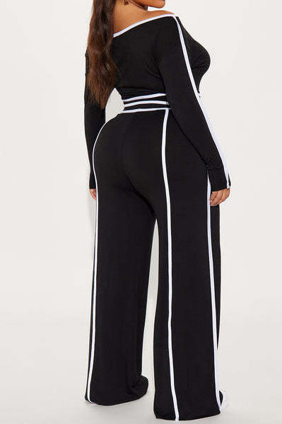 One Shoulder Top and Wide Leg Pants Set Lavish Daily