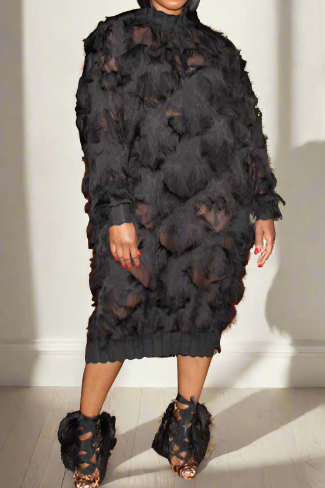 Loose-Fitting Long Sleeve Dress Lavish Daily