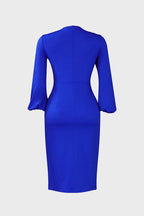 V-Neck Patchwork One-Step Skirt Dress Lavish Daily