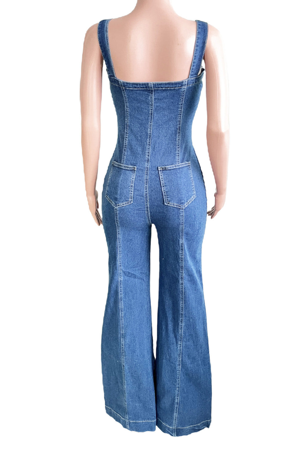 Sleeveless Denim Overall Jumpsuit LavishDaily