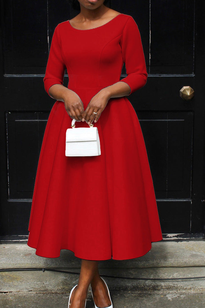 Elegant Solid Color A-Line Evening Dress Lavish Daily