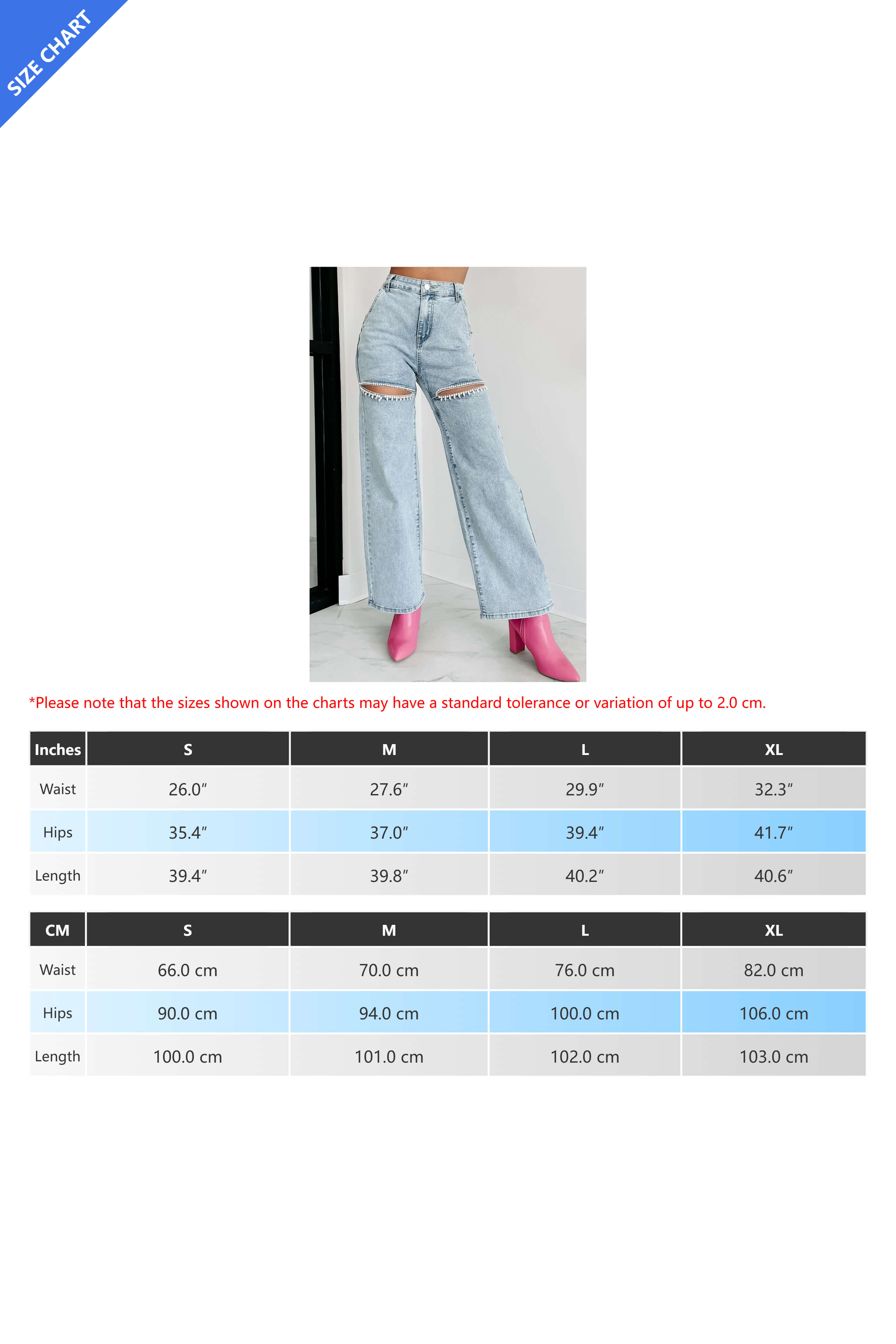 Mid Rise Crystal Slit Knee Jeans Lavish Daily