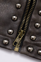 Zip Front Deep V Faux Leather Top Lavish Daily