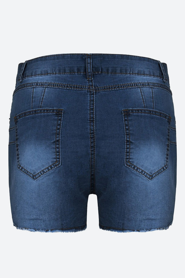 Stretch Skinny Ripped Denim Shorts Lavish Daily