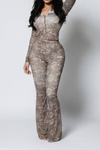 Trendy Print Leopard Bodycon Two Piece Set LavishDaily