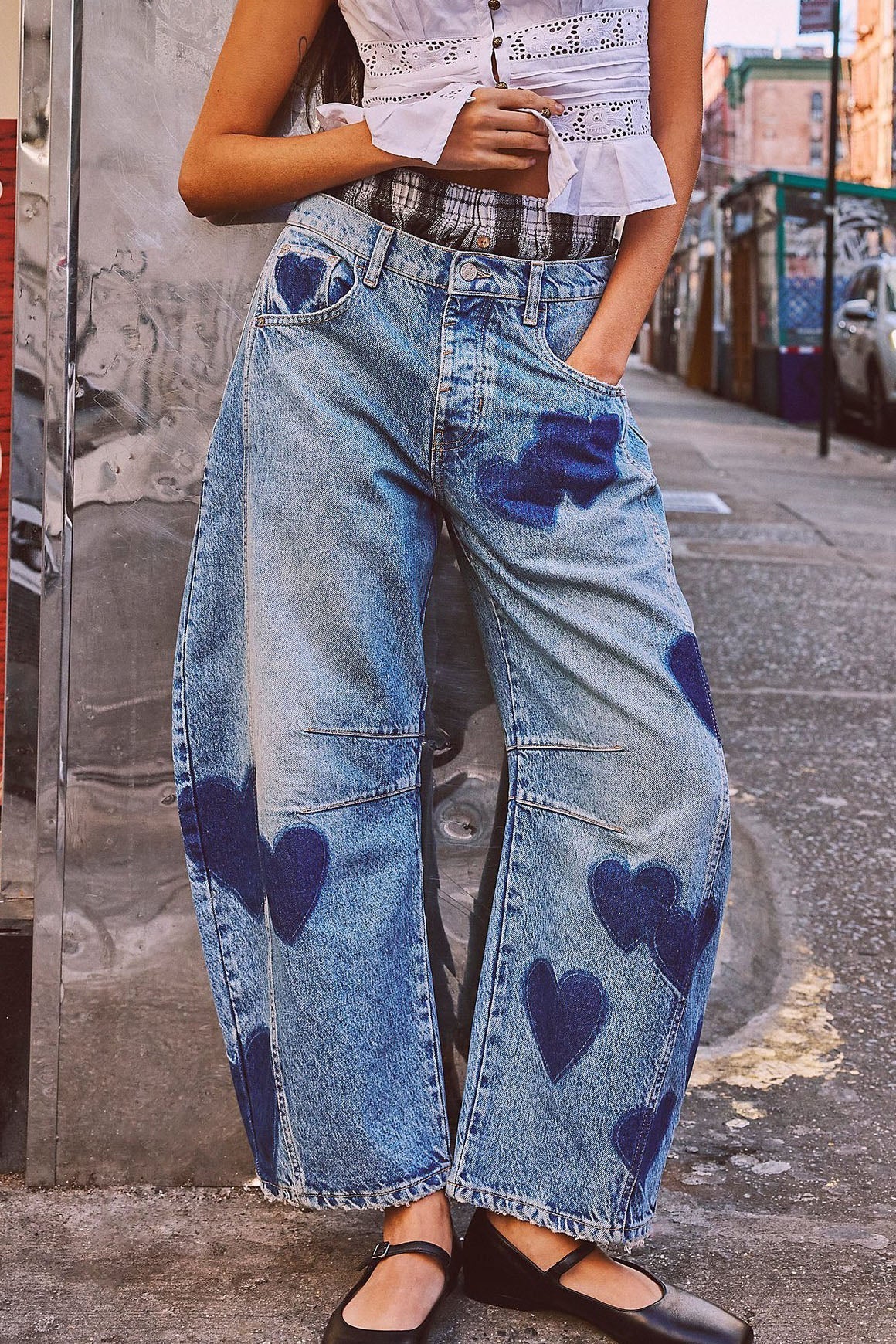 Street Style Plain Long Oversized Jeans Lavish Daily