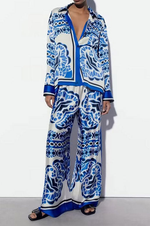 Printed Shirt and Pant Set Lavish Daily