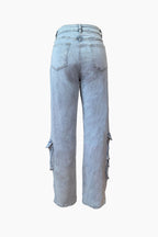 Multi-pocket Straight Washable Jeans Lavish Daily