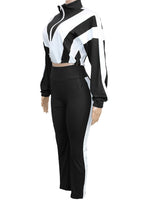 Sporty Color Block 2-Piece Tracksuit Lavish Daily