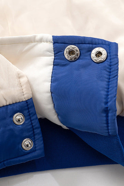 Patchwork Puff Sleeve Bomber Jacket Lavish Daily