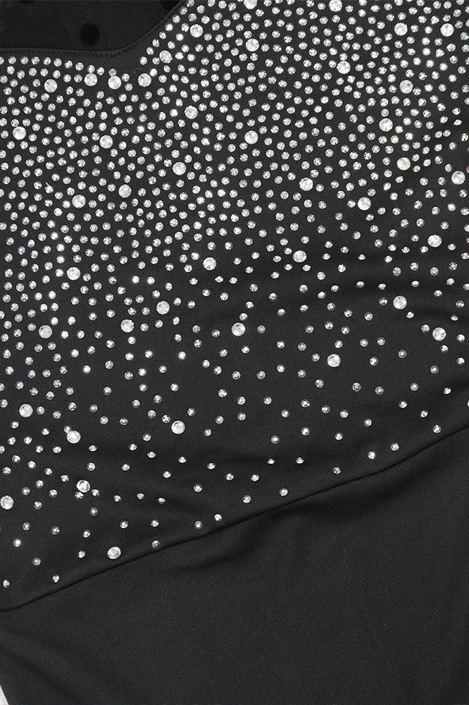 Rhinestone Mesh Sleeve Mermaid Maxi Dress Lavish Daily