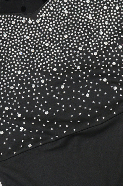 Rhinestone Mesh Sleeve Mermaid Maxi Dress Lavish Daily