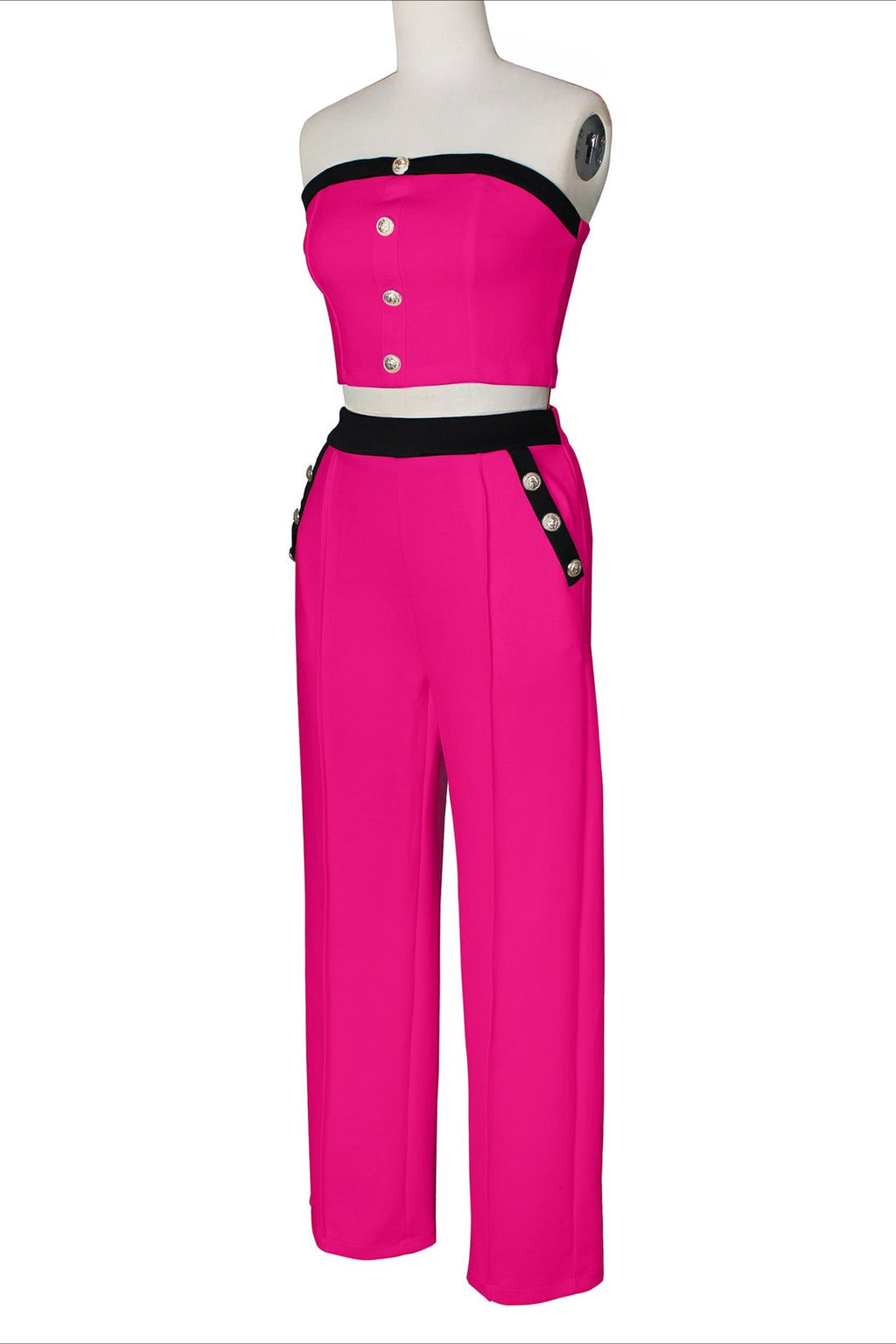 Wide-Leg Pant Suit with Wrap Detail Top Lavish Daily