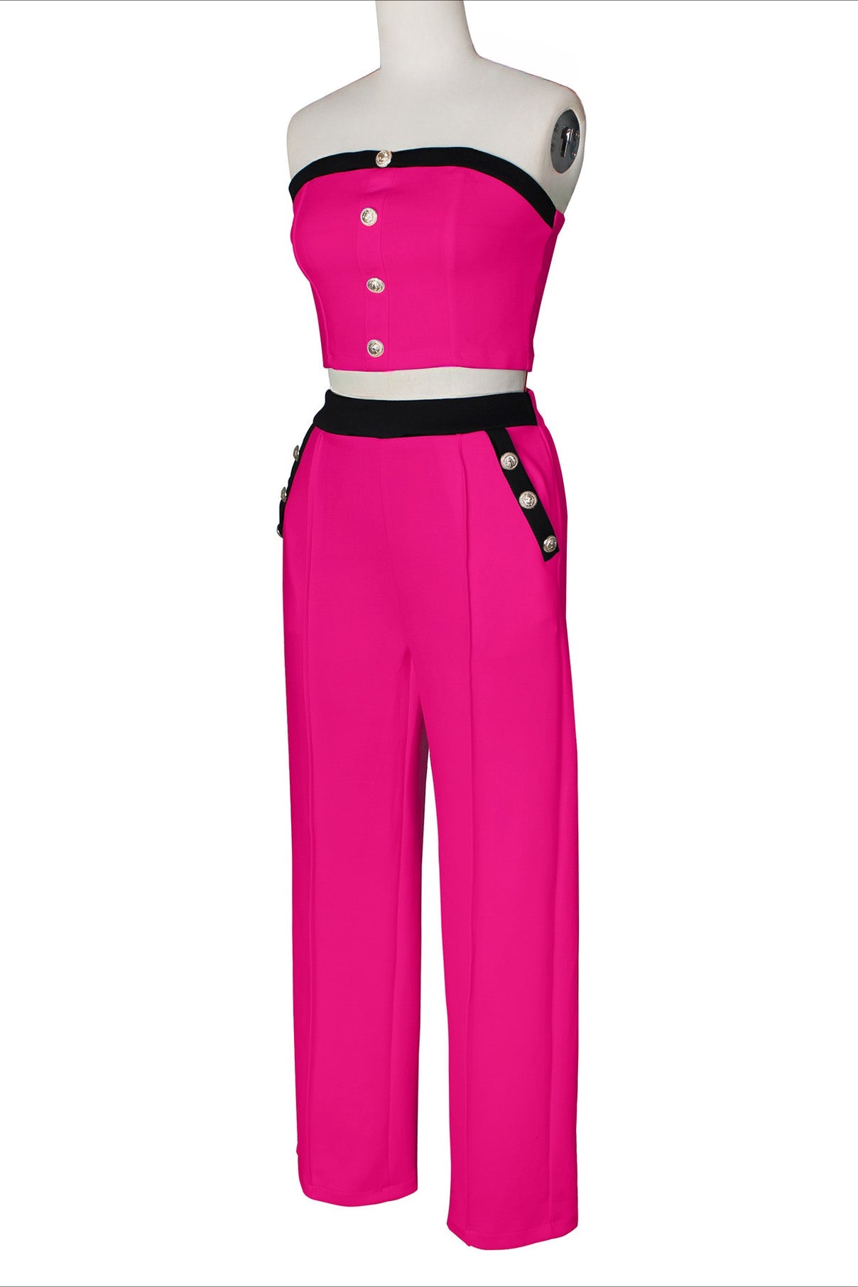 Wide-Leg Pant Suit with Wrap Detail Top Lavish Daily