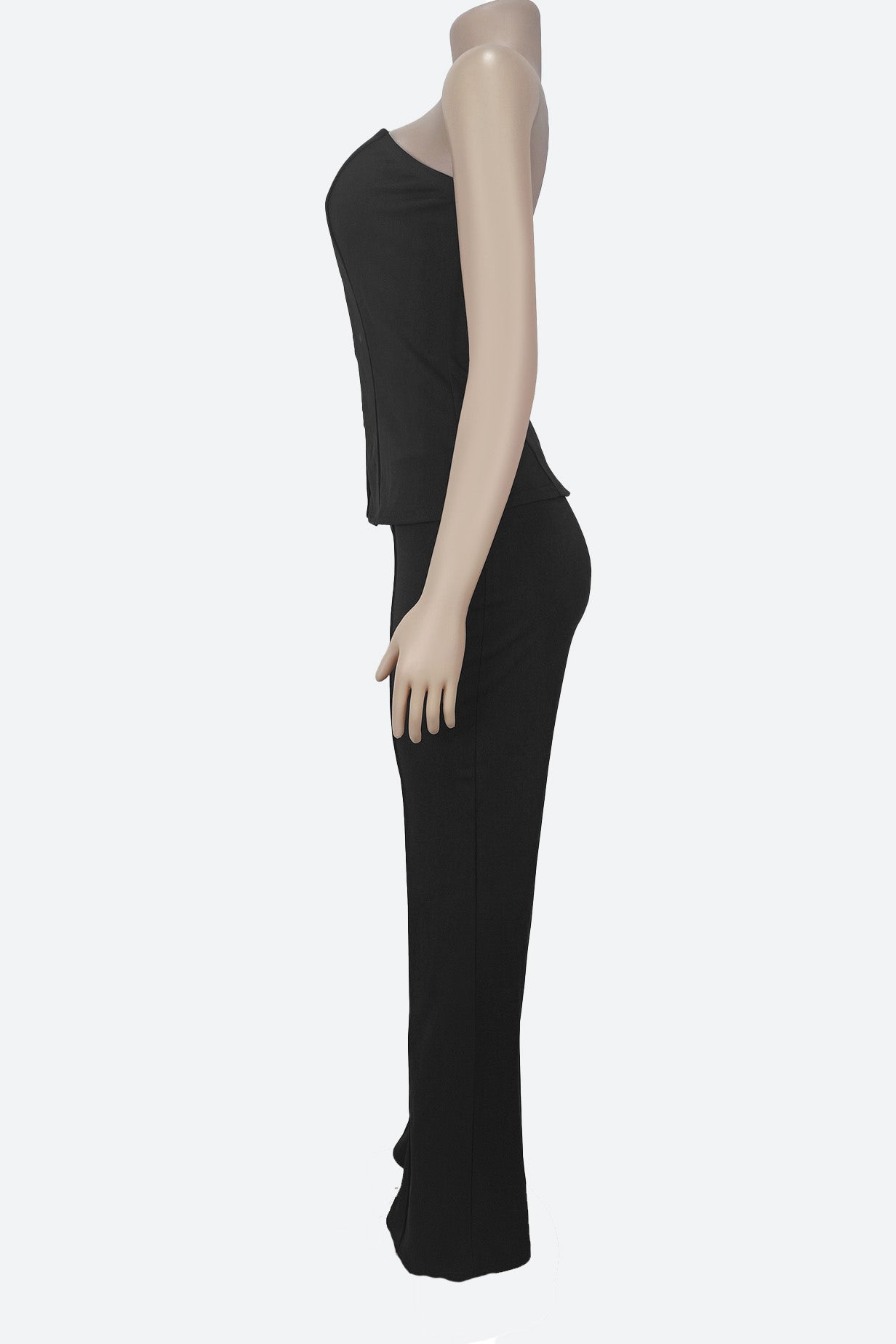 Strapless Gold Button Top & Fitted Pants Set Lavish Daily