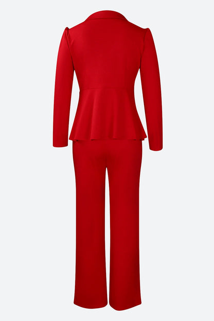 Lapel Blazer & Pants Set Lavish Daily