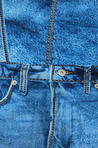 Denim Print Midi Dress Lavish Daily