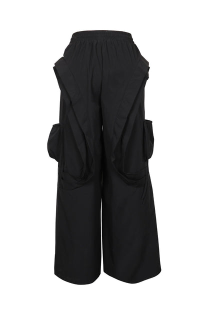Cascading Ruffle Wide Leg Parachute Pants Lavish Daily