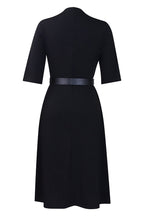 V-Neck Button Front Solid Color Midi Dress Lavish Daily