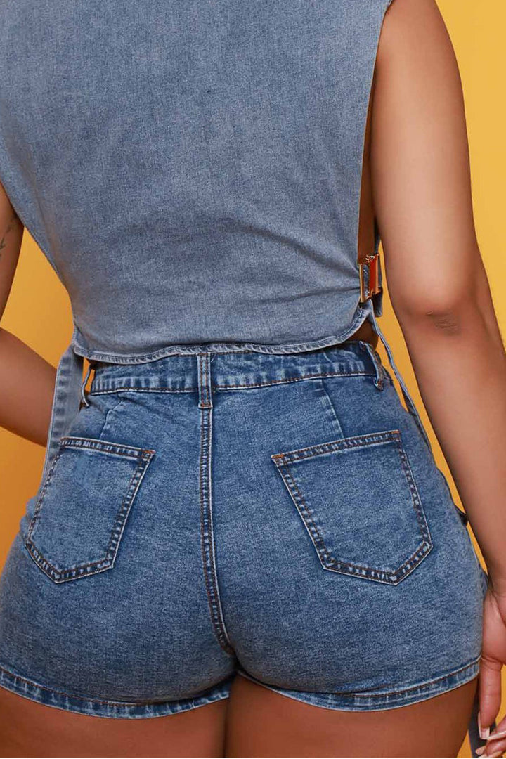 Asymmetrical Cargo Denim Skirts Lavish Daily