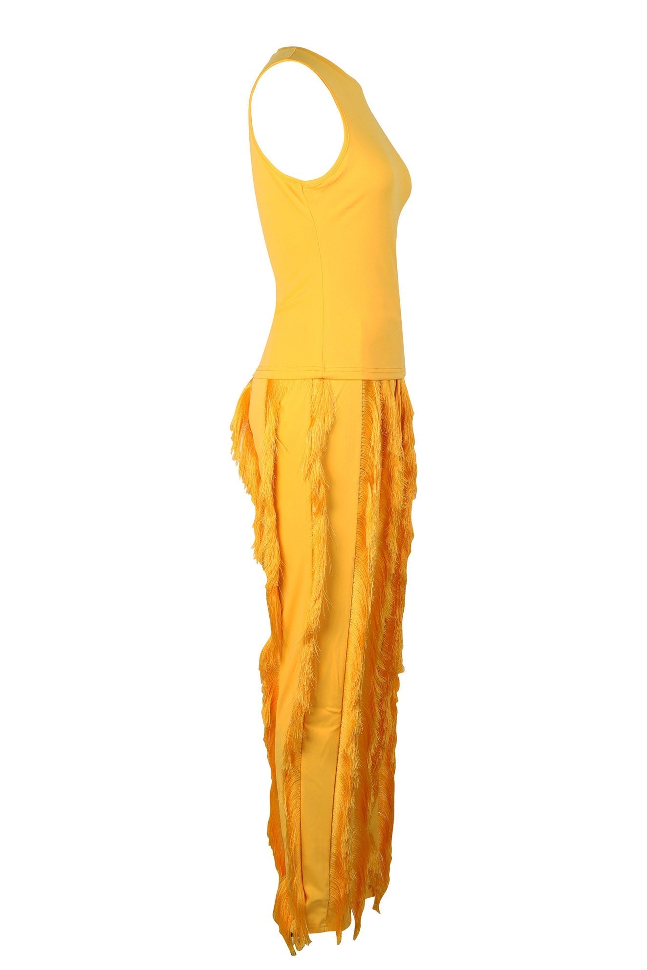 Fringe Pants Sleeveless Casual Two Piece Set Lavish Daily