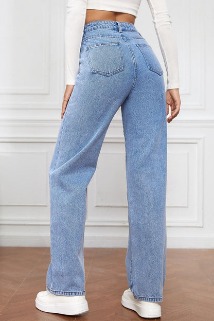 Straight Leg Long Jeans Lavish Daily