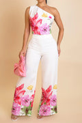 Elegant One Shoulder Top and Wide Leg Pants Set Lavish Daily